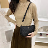 Lattice Pattern PU Shoulder Bag Portable Female Totes Leather Hand Bags