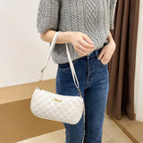Lattice Pattern PU Shoulder Bag Portable Female Totes Leather Hand Bags