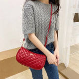 Lattice Pattern PU Shoulder Bag Portable Female Totes Leather Hand Bags