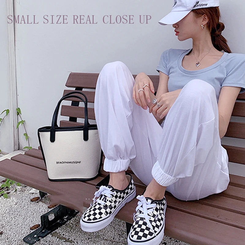 Canvas Shoulder Bag for Women High Shoppers Totes Casual Girls Female
