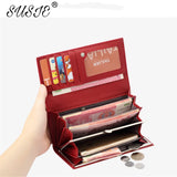 Crocodile Grain Long Ladies Purse High Leather Wallet