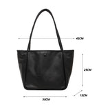 Solid PU Leather Shoulder Tote Bag Large Capacity Tote
