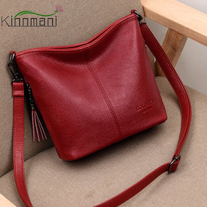 Lychee Pattern Tassel Women Handbag Ladies Shoulder Bag