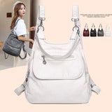 Multifunctional Leather Backpack Women's Shoulder Bag