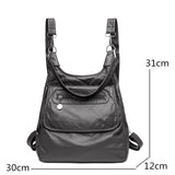Multifunctional Leather Backpack Women's Shoulder Bag