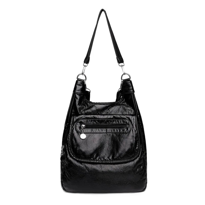 Multifunctional Leather Backpack Women's Shoulder Bag
