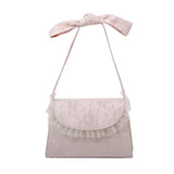 Pink Lace Tote Vintage Women Bag High Lady Handbag Chain Shoulder