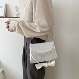 Pink Lace Tote Vintage Women Bag High Lady Handbag Chain Shoulder