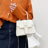 Women's Pu Shoulder Bag with Chain Strap and Small Square Purse