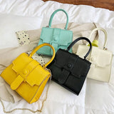 Women's Pu Shoulder Bag with Chain Strap and Small Square Purse