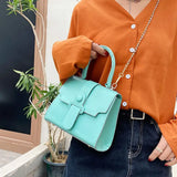 Women's Pu Shoulder Bag with Chain Strap and Small Square Purse