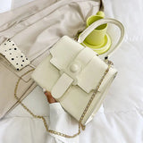 Women's Pu Shoulder Bag with Chain Strap and Small Square Purse