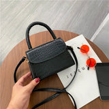 Mini Square Bag Crocodile Pattern Handbag