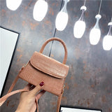 Mini Square Bag Crocodile Pattern Handbag