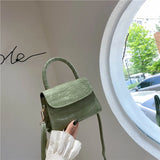 Mini Square Bag Crocodile Pattern Handbag