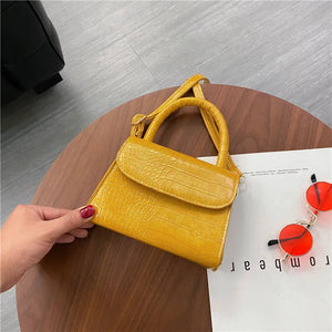 Mini Square Bag Crocodile Pattern Handbag