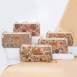 Wood Grain Chain Long High Phone Holder Classic Female Purse Zipper Wallet