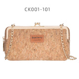 Wood Grain Chain Long High Phone Holder Classic Female Purse Zipper Wallet