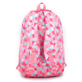 Pink Geometric Pattern Women Backpack for Teenage Girls