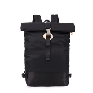 Unisex Youth Students PU Leather Backpack Casual High Street Neutral Bag