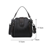 Retro PU Leather Crossbody Satchel Bag Women Small Square Shoulder Messenger Han