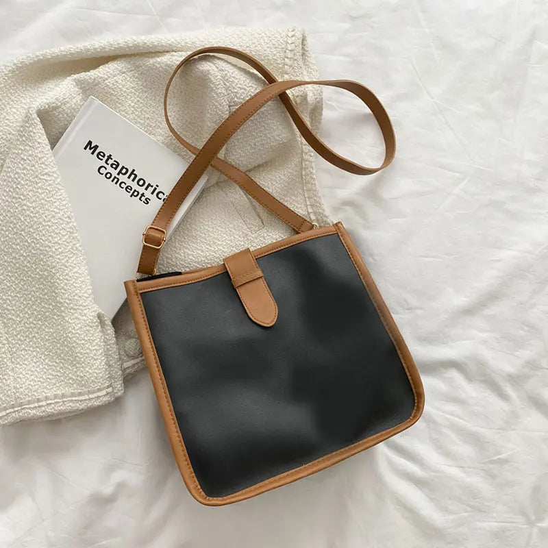 Retro Square Bag High PU Leather Shoulder Bag for Women