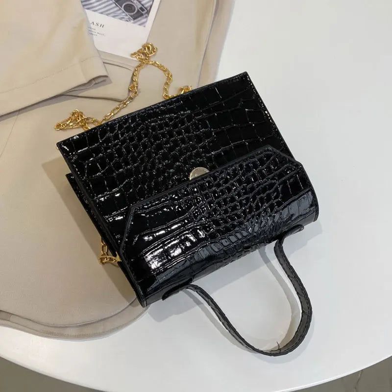 Soft Leather Animal Print Crossbody Bag for Women