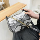 Stone Pattern Chain Shoulder Crossbody Bag