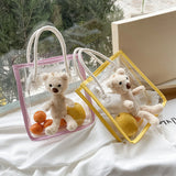 Summer Beach Handbag Large Transparent Bag Clear Jelly Travel Bag