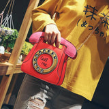 Telephone Shaped Shoulder Bag Retro Crossbody