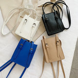 Small Square Shoulder Bag Solid PU Leather Crossbody Ladies Bag