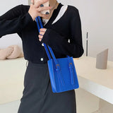 Small Square Shoulder Bag Solid PU Leather Crossbody Ladies Bag