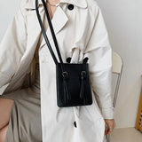Small Square Shoulder Bag Solid PU Leather Crossbody Ladies Bag