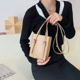 Small Square Shoulder Bag Solid PU Leather Crossbody Ladies Bag
