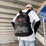Unisex Couple Backpack Snow Mountain Printing Outdoor Travel Backpacks