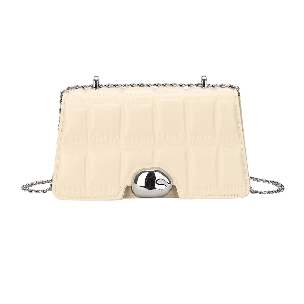 Vintage Stone Pattern Shoulder Bag Crossbody Chain PU Handbag