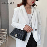 Vintage Stone Pattern Shoulder Bag Crossbody Chain PU Handbag