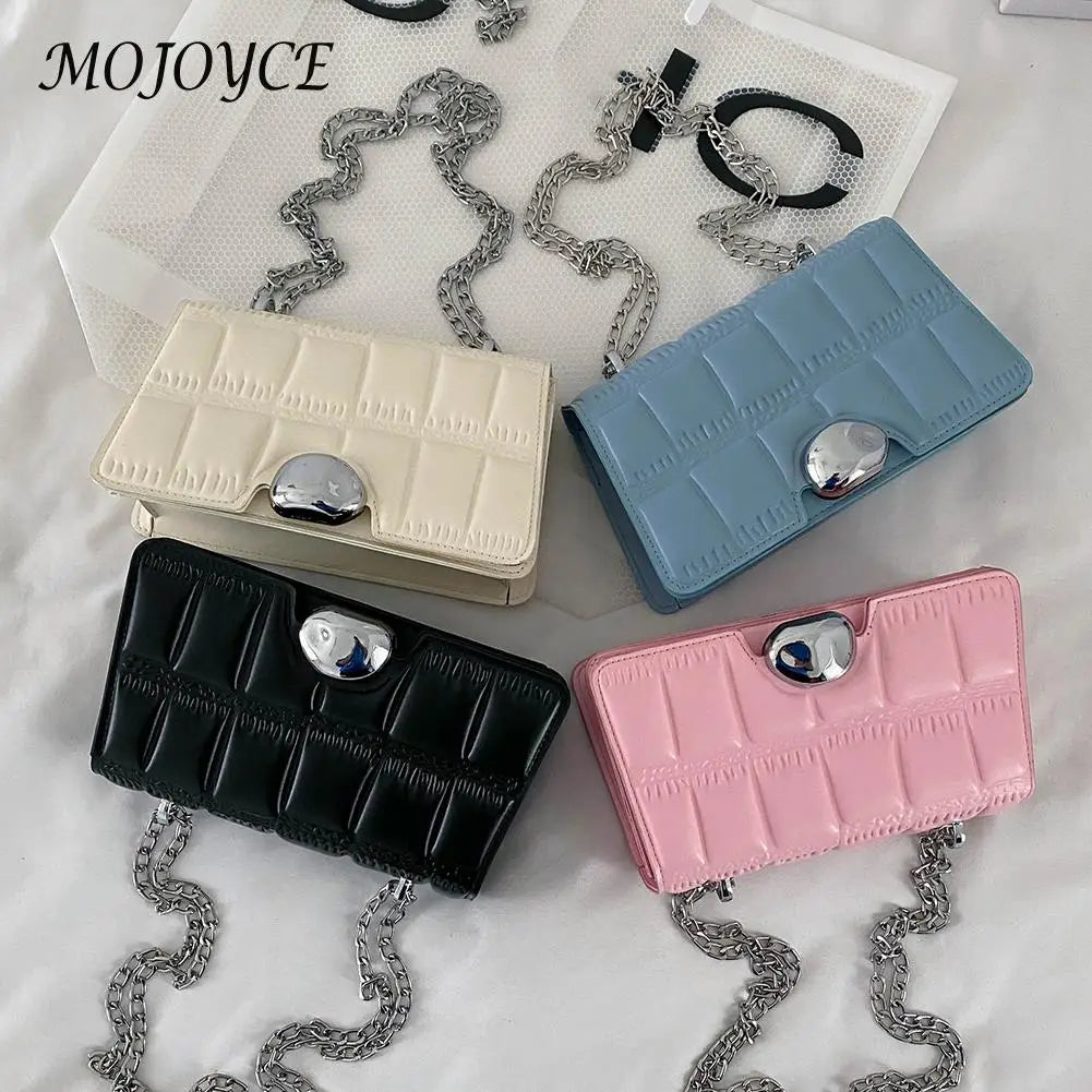Vintage Stone Pattern Shoulder Bag Crossbody Chain PU Handbag
