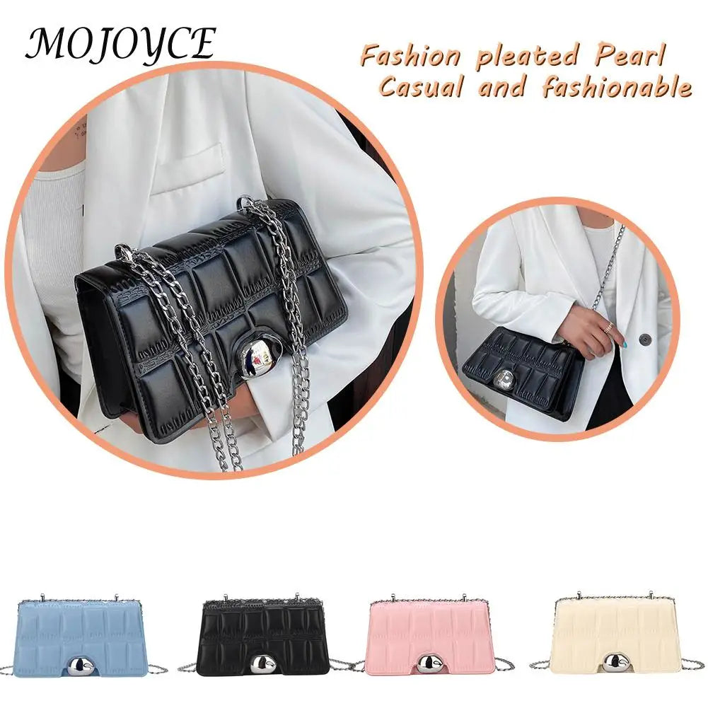 Vintage Stone Pattern Shoulder Bag Crossbody Chain PU Handbag