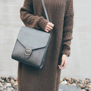 Women Backpack PU Leather Retro Female Bag Schoolbags Teenage