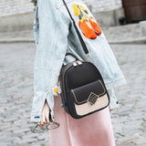 Women Backpack PU Leather Schoolbag Teenager Girls Preppy Style Solid
