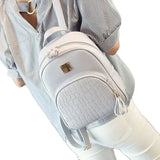 Women Backpack PU Leather Schoolbag for Teenager Girls Female Preppy Style Solid