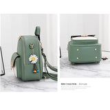 Women Backpack PU Leather Schoolbag Teenager Girls Preppy Style Solid
