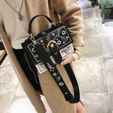 Vintage Flower Girls Bags PU Leather Women Messenger Bags