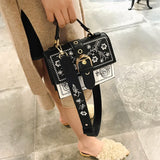 Vintage Flower Girls Bags PU Leather Women Messenger Bags