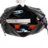 Women Braided PU Shoulder Messenger Bag Multi-pocket Solid Handbag