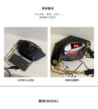 Women Chest Bag PU Leather Waist Bag Chain Pocket Messenger Bag Fanny Packs Trav