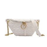 Women Chest Bag PU Leather Waist Bag Chain Pocket Messenger Bag Fanny Packs Trav