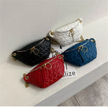 Women Chest Bag PU Leather Waist Bag Chain Pocket Messenger Bag Fanny Packs Trav