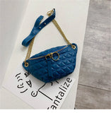 Women Chest Bag PU Leather Waist Bag Chain Pocket Messenger Bag Fanny Packs Trav